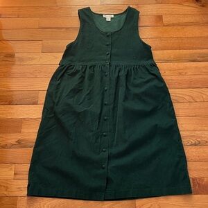 Vintage Appleseed’s Hunter Green Corduroy Jumper with Pockets - Petite Large
